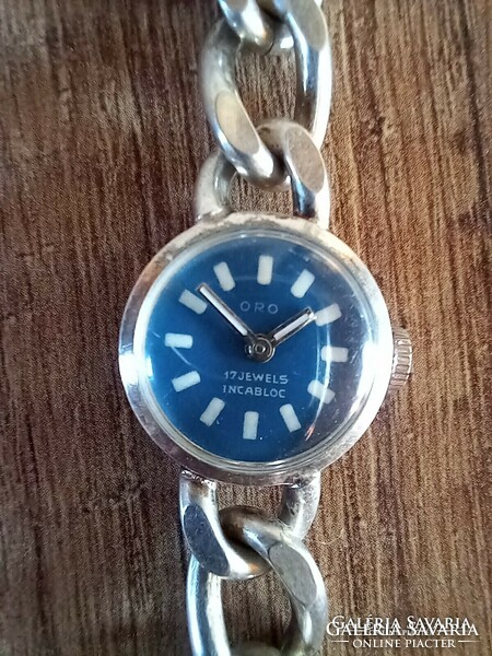 Old silver women's jewelry watch, wristwatch