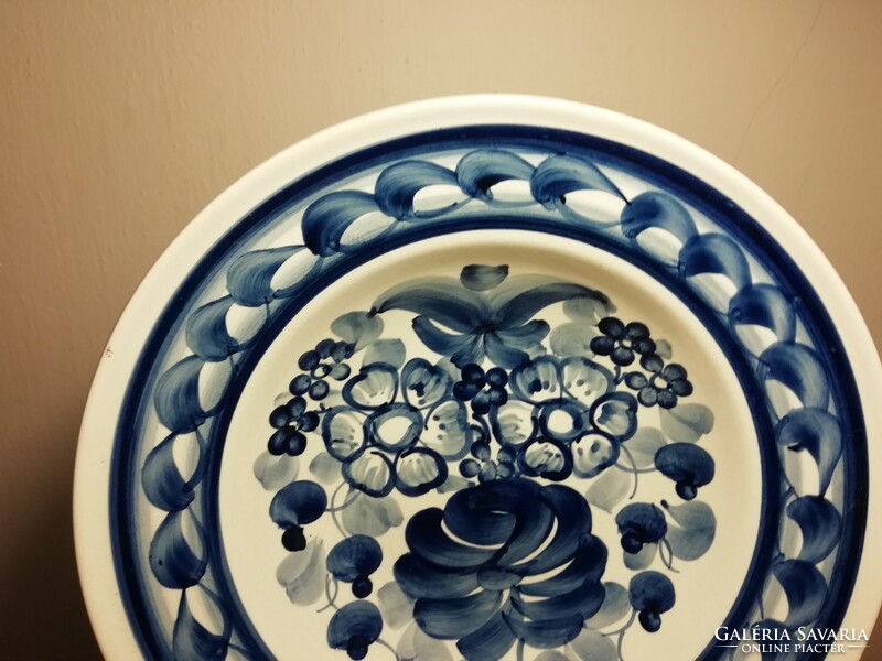 Old Wloclawek wall plate with flower pattern, wall decoration