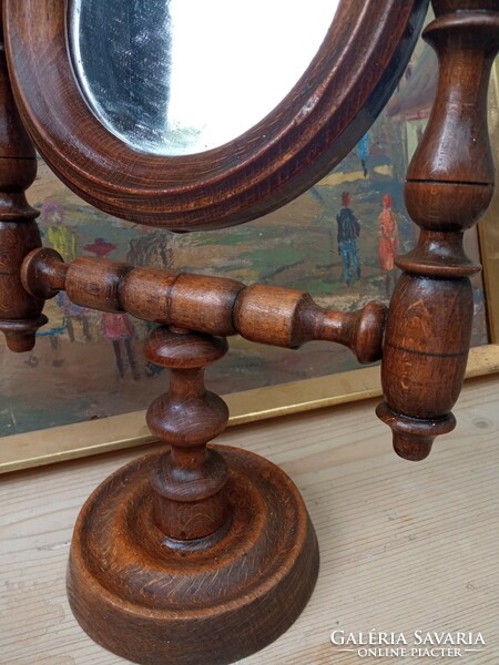 Fa billenős asztali tükör-vintage tükör