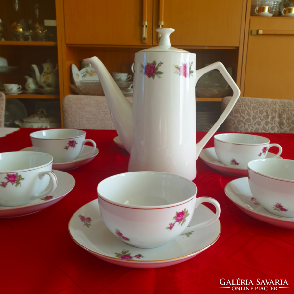 Fine porcelain tea set with cake plates
