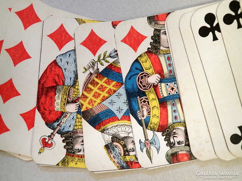 RITKA vintage antik Piatnik védjegyes kártyabélyeges TAROKK kártya jóskártya vetőkártya fa doboz
