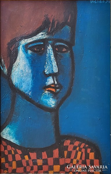 Ilona Aczél (1929 - 2000) boy 60s c. Oil painting with original guarantee!