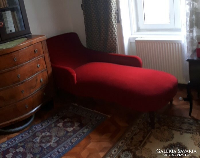 Biedermeier sofa with red velvet cover