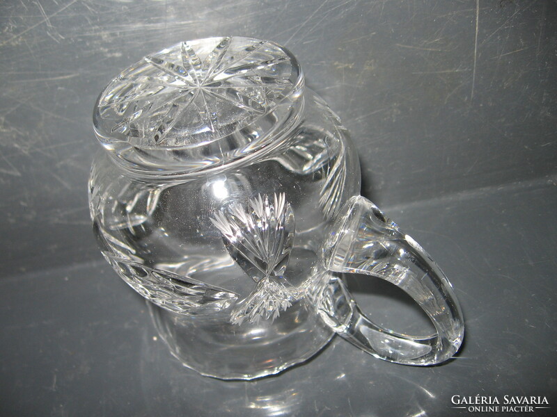 Small polished crystal jug, spout
