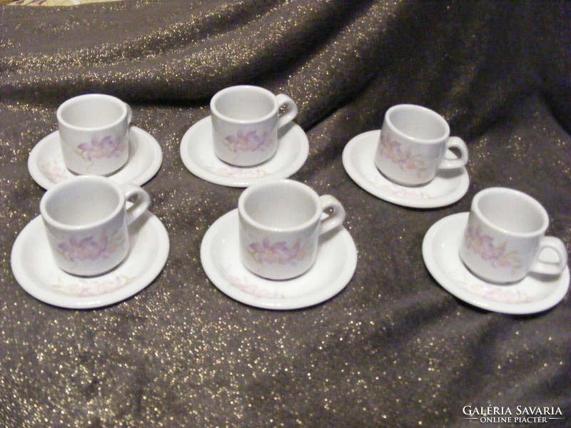 6 Personal Romanian mocha set, coffee cup, bowl
