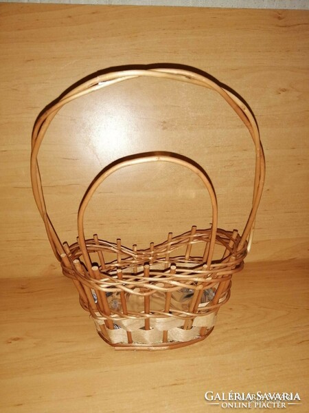 Wicker basket 11*19 cm height with handle 27 cm (z)