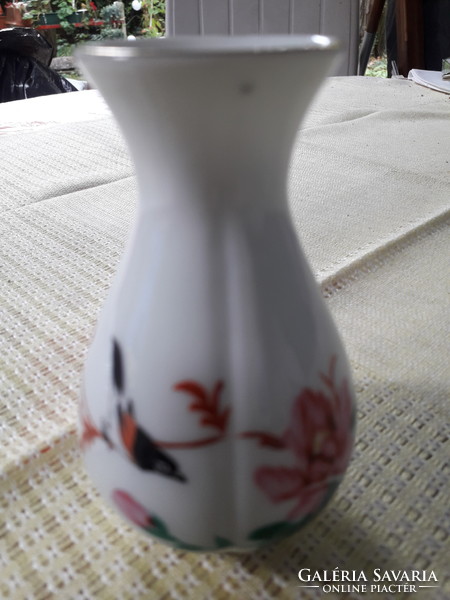 Porcelán madaras festett kis kínai váza 8x6cm. hibátlan