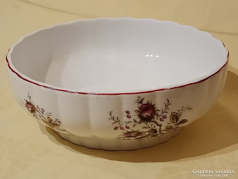 Old porcelain stew bowl can be hung on the wall, richly decorated, large 26x9cm