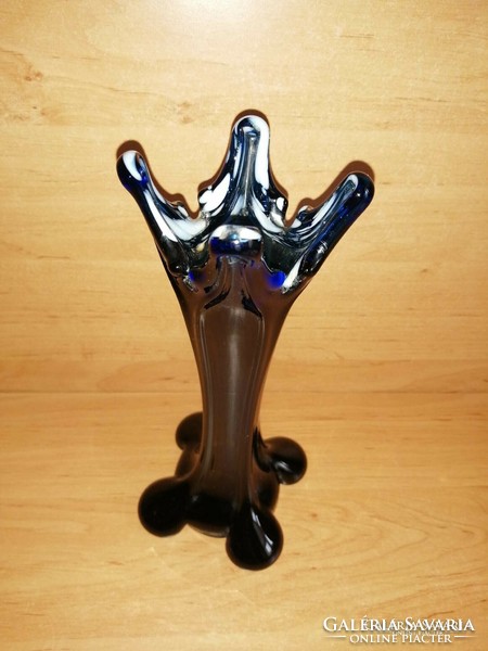 Cseh kék üveg váza - 23,5 cm magas (2/d)
