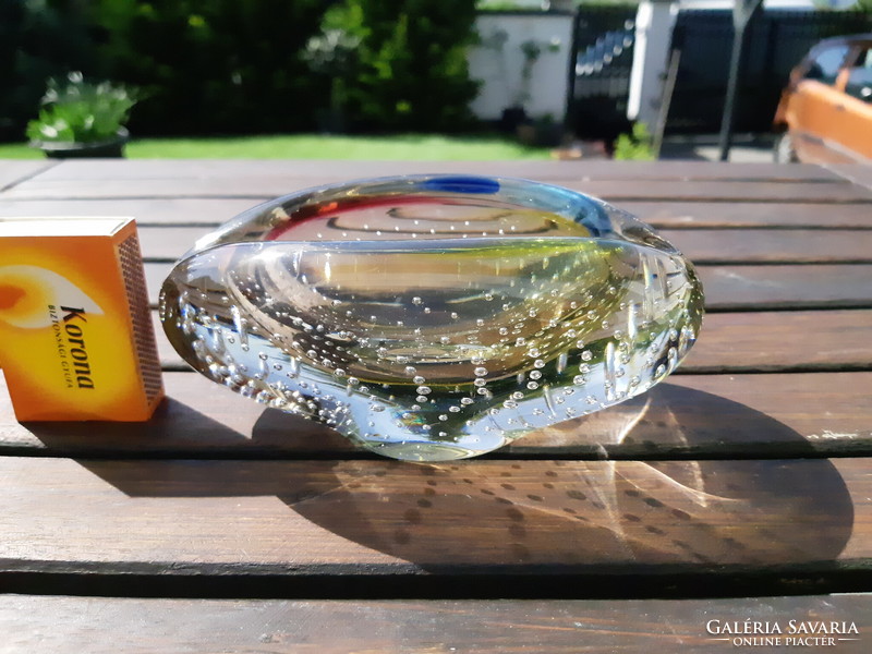 Mid-century colorful bubble glass ashtray