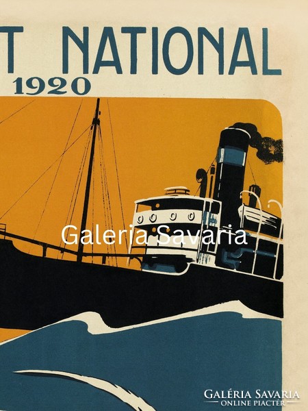Hajózás, tengerészet témájú vintage hirdetési plakát reprodukciója