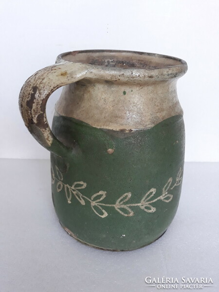 Antique folk ceramics, glazed earthenware, silke