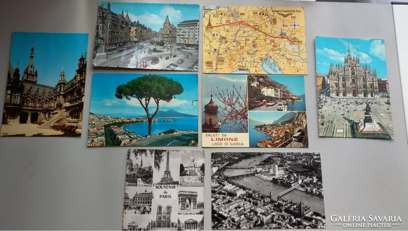 8 Western European postcards in one set