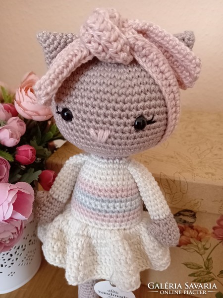 Hand crocheted kitty girl