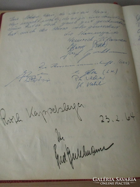 Guest book from the 1960s and 70s, with a signed photo