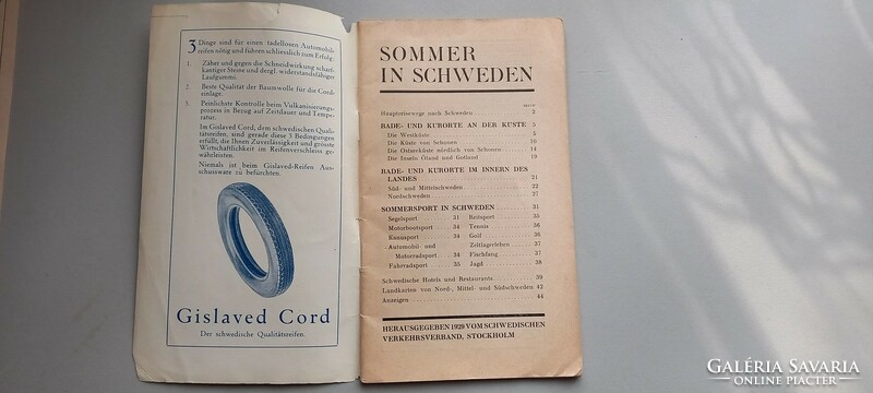 German-language travel guide to Sweden (1929)