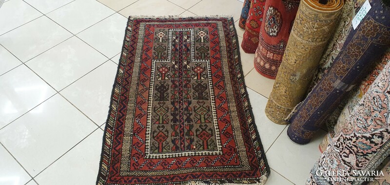 3002 Afghan Baluch hand-knotted wool Persian carpet 83x140 cm free courier