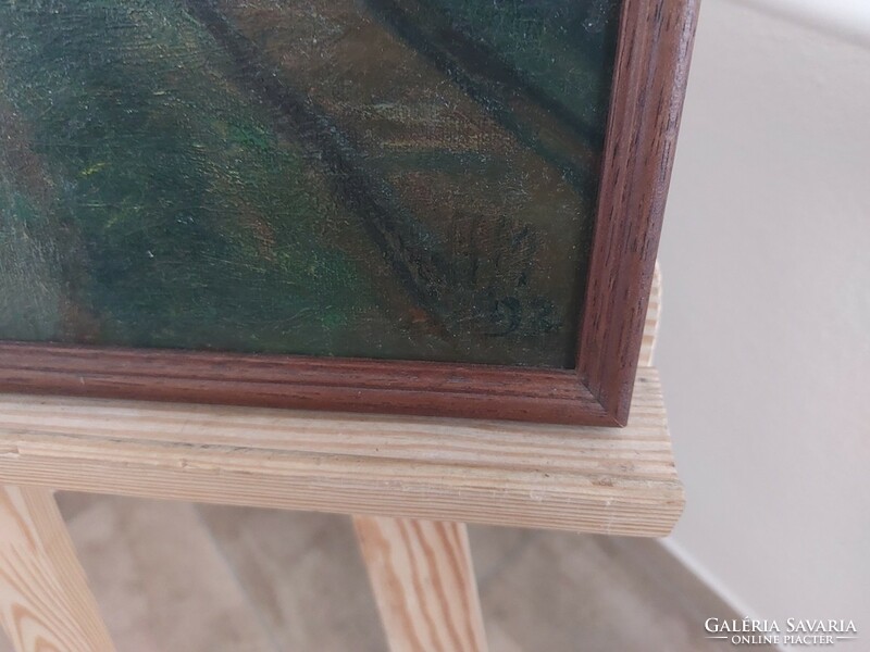(K) signed old painting with 45x41cm frame