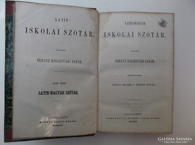 Book Latin Hungarian school dictionary