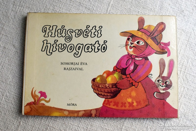 Easter invitation storybook, Leporello, with drawings by Éva Somorjai, Móra 1983