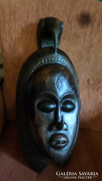50 X 23 cm, spectacular, carved from wood, African mask, in good condition.