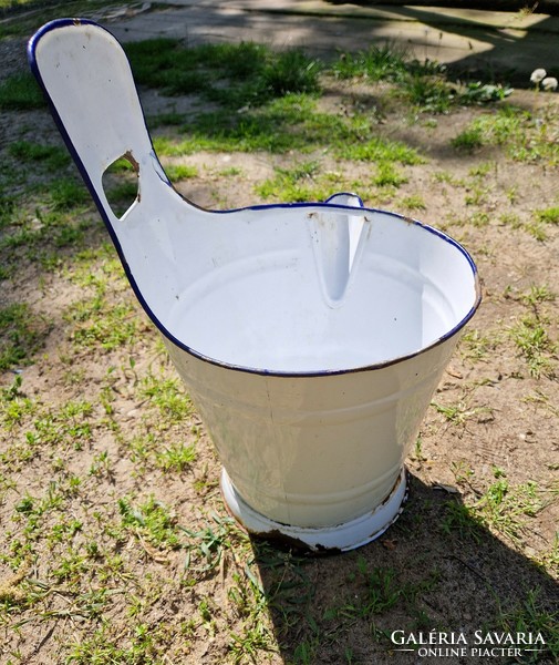 Enameled 7-liter Rocska cheese milking bucket, nostalgia peasant decoration Budafok