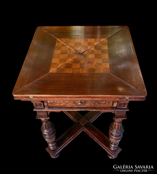 Unikális ónémet játék - sakk és kártya asztal
