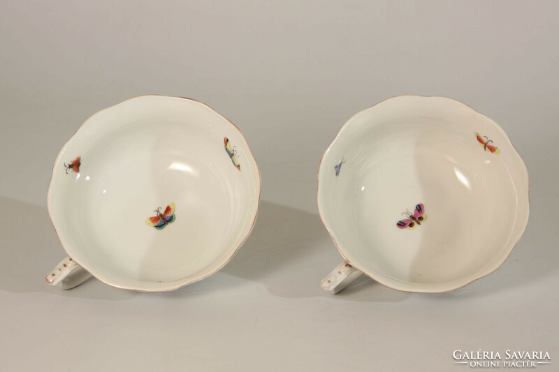 Pair of antique Herend pheasant pattern teacups 1947. | Pair of 2 pheasant bird cups