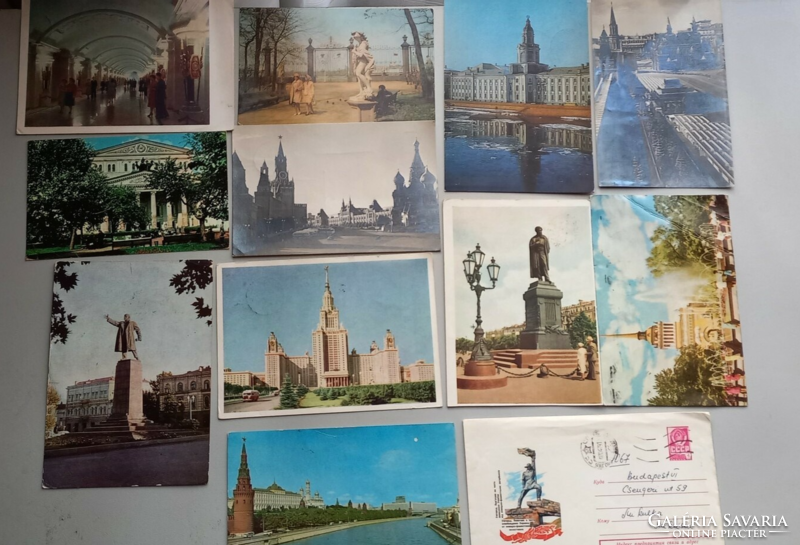 Szovjet képeslapok bélyeggel egyben