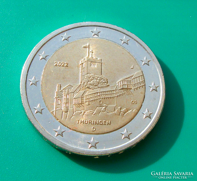 Germany - 2 euro commemorative coin - 2022 - Thuringia - Wartburg Castle - 