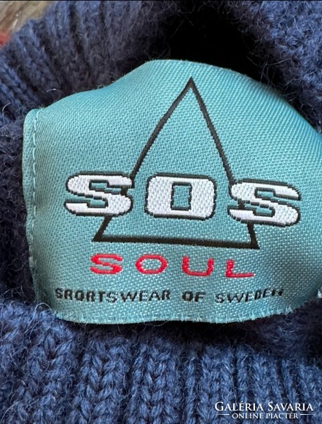 SOS Soul 38-as norvég mintás gyapjú garbó, kötött pulóver