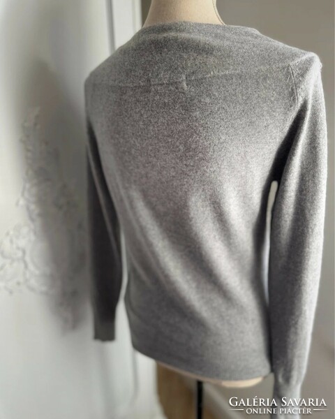 Marks&Spencer 38-as angóra-kasmír kevertszálas ezüstszürke pulóver