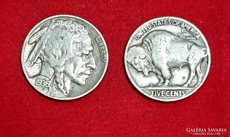 1935., 1925. Buffalo/indián fej nickel 5 cent USA (2016)