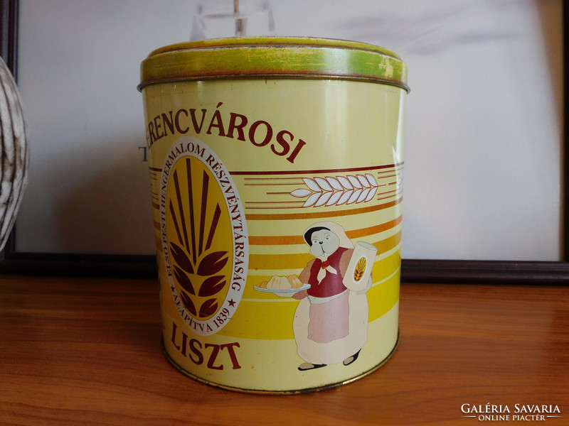 Ferencváros flour - lithographed metal box, 50s