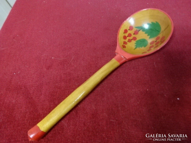 Russian, wooden, painted spoon, length 20.5 cm. Jokai.