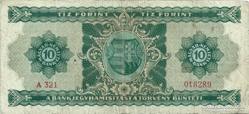 10 forint 1946 eredeti tartás 2.