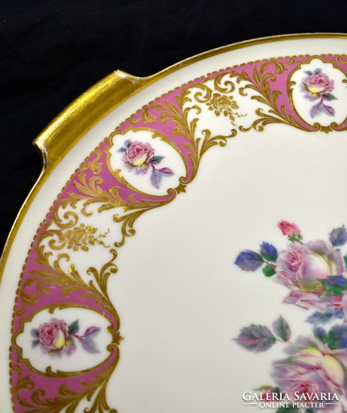 A very large and lavishly patterned flat kaiser porcelain cake tray!