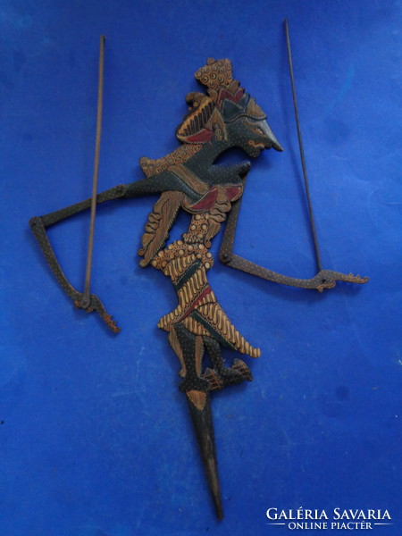 Vintage large wayang kulit Javanese wooden shadow puppet sinta