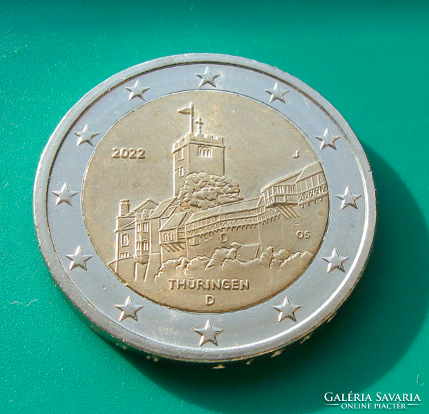 Germany - 2 euro commemorative coin - 2022 - Thuringia - Wartburg Castle - 