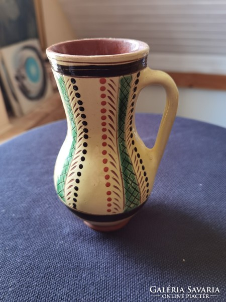 Glazed ceramic goblet with Karcagi clay industry kv monogram