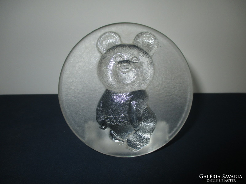 Misa teddy bear glass plaque