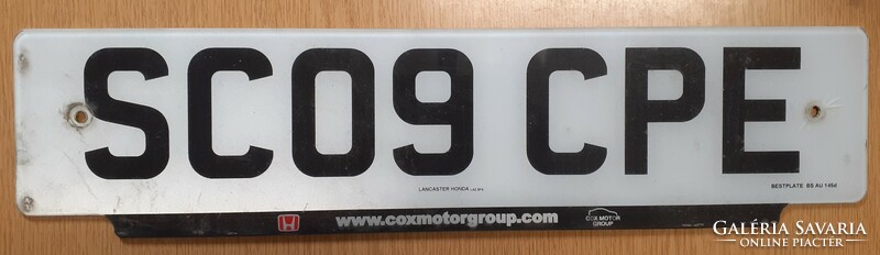 English registration number plate sc09 cpe lancaster honda england