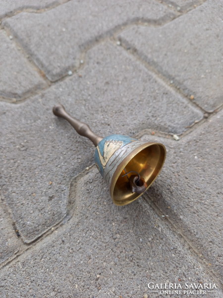 Wonderful old enameled copper bell (12x5.5 cm)