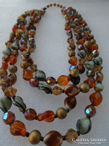 Antique Venetian 'fiorato' Murano glass necklace/collier with four lines, the most beautiful piece is unique