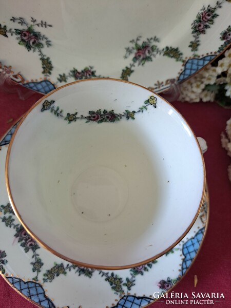 English Sutherland art porcelain tea cup with cake plate