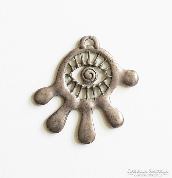 Vintage marked danon pendant - amulet, talisman necklace - bohemian ethno boho folk art