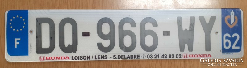 Francia rendszám rendszámtábla DQ-966-WY  Franciaország 2.
