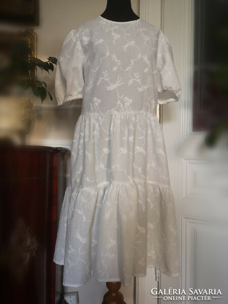 Primark size 36 white cotton dress with birds