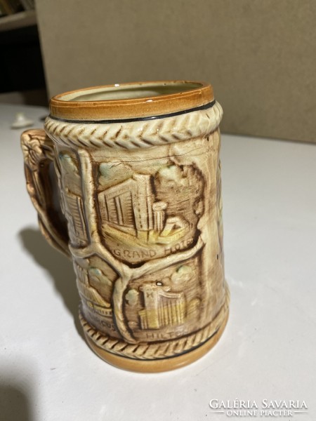 Vintage Japanese ceramic beer mug from Las Vegas, 15 x 9 cm. 4844