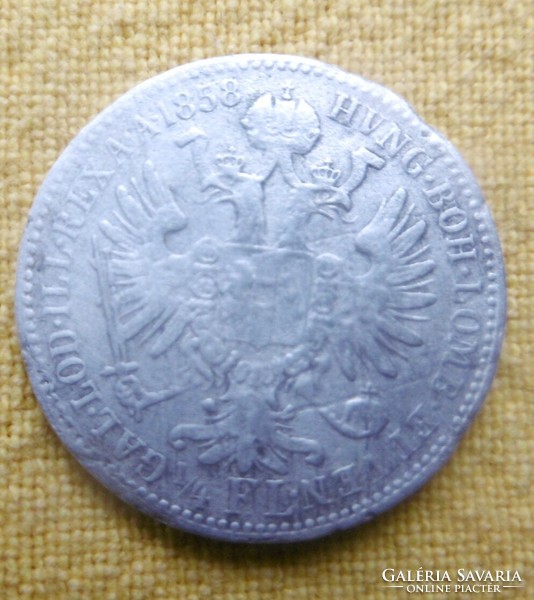 Ezüst 1/4 Florin T2 Ritkább A verdejel  1858